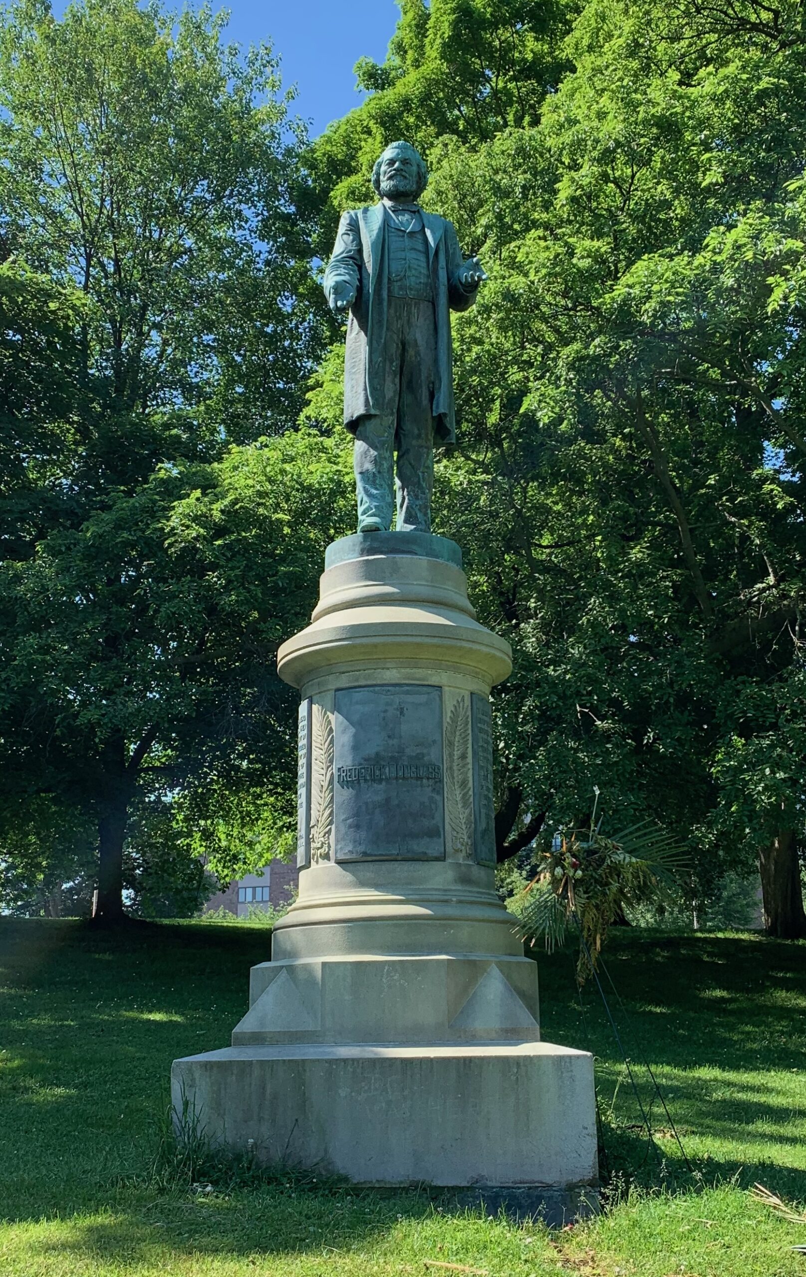 A statue of Frederick Douglass in Rochester, NY where The North Star was published.